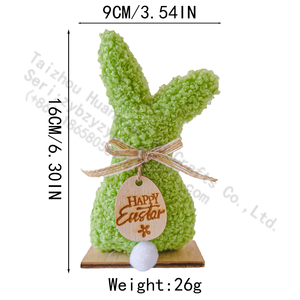 Figura de Conejo de Peluche <span class=keywords><strong>para</strong></span> Pascua con Base de <span class=keywords><strong>Madera</strong></span>, Decoración Rústica de Primavera <span class=keywords><strong>para</strong></span> Mesa, Adorno de Conejo Verde Sherpa <span class=keywords><strong>para</strong></span> Estante o Bandeja Escalonada - Product Image 6