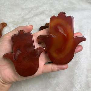 Prezzo all'ingrosso di alta qualità corniola Geode Hamza mani intagliate <span class=keywords><strong>Hamsa</strong></span> - Product Image 5