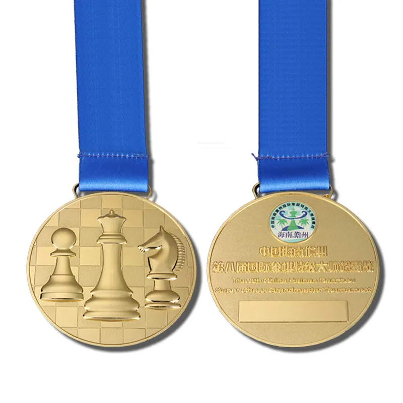 उच्च गुणवत्ता वाले कस्टम निर्मित चैंपियन रेस पदक विजेता ट्रॉफी 3 डी धातु पुरस्कार खेल शतरंज पदक