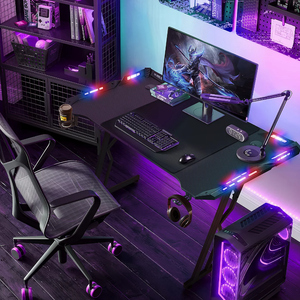 Nouveau design 2026 – Grande lampe LED <span class=keywords><strong>RGB</strong></span> pour e-sport, <span class=keywords><strong>bureau</strong></span>, PC, jeu, course, gamer, table de jeu, <span class=keywords><strong>bureau</strong></span> de jeu LED en forme de Z - Product Image 4