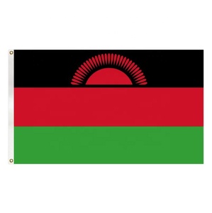 Bandera NACIONAL DE Malawi de 3x5 pies, banderas de país de Malawi, poliéster con ojales de latón de 3x5 pies - Product Image 1