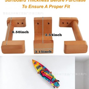 Soporte de Pared para Tabla de Surf de Madera Maciza, Ajustable de 3.15 Pulgadas, Multiusos - Product Image 3