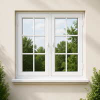 Ventanas de Aislamiento Térmico con Marco de Aluminio y Revestimiento en Polvo, Diseño Simple de Rejilla, Insonorizadas y Energéticamente Eficientes