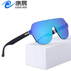 Nouvelles lunettes de soleil rétro à grande monture de style transfrontalier pour hommes, verres polarisés UV400 en PC, monture noire F1006, pour le cyclisme en extérieur - Product Image 4