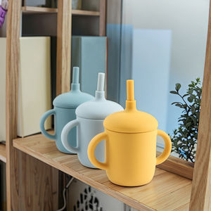 유아용 안전 BPA 프리 실리콘 시피 컵 빨대 방수 및 전자 레인지/식기 세척기 - Product Image 1
