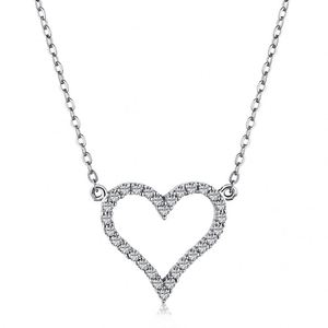 Collier en argent sterling avec pendentif en forme de grand cœur en or plaqué 18 carats, tendance Dylam Ins, bijoux pour femmes - Product Image 1