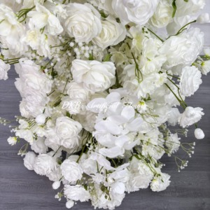 ซุ้มดอกไม้สีขาวแบบกำหนดเองสำหรับตกแต่งงานแต่งงาน โรงแรม ประตูทางเข้า ตกแต่งทางเดินดอกไม้ - Product Image 4