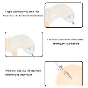 男性用快楽玩具、浣腸洗浄とペニス拘束セット、SMフェチ向け大人のおもちゃ - Product Image 3