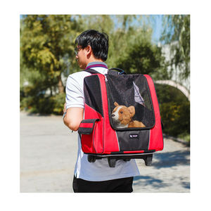 Airline Aprovado Portátil Dog Stroller Gaiola Grande <span class=keywords><strong>Pet</strong></span> <span class=keywords><strong>Trolley</strong></span> Viagem Sacola Mochila Rodas para Puppy Cat Carriers <span class=keywords><strong>PET</strong></span> Travel - Product Image 3