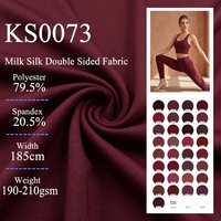 Tela de Jersey de Seda de Leche de Doble Cara, Elástica en Cuatro Direcciones, Transpirable, de Poliéster y Spandex, 190 g/m², para Ropa de Yoga, Disponible en Stock