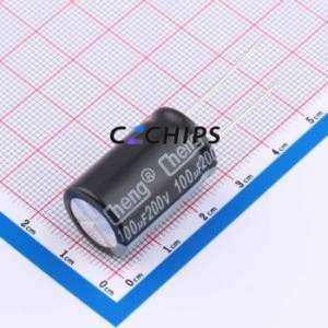 ตัวเก็บประจุอิเล็กโทรไลต์อะลูมิเนียมแบบ Through-Hole รุ่น KM107M200K25RR0VH2FP0 ขนาด D16xL25 มม. 100uF 20% 200V 386mA-120Hz - Product Image 1