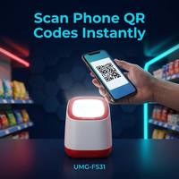 Escáner de Códigos QR 1D/2D de Escritorio UIMG FS31, Económico, con Detección Automática de Pantalla, Lector de Códigos de Barras USB con Cable para Punto de Venta