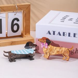 ODM/OEM Pince à cheveux requin en acrylique haut de gamme française, motif chien <span class=keywords><strong>teckel</strong></span> mignon, design créatif de niche, vente en gros - Product Image 4
