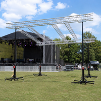 Torre de elevación de 300 kg con manivela, soporte ajustable para altavoces de arreglo lineal, torre de soporte de armazón de aluminio para escenario