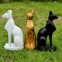 Hoyt vend la sculpture d'ornement réaliste en résine peinte à la main, représentant le dieu chat égyptien antique, Best ESB12 Pharaoh Gold Black