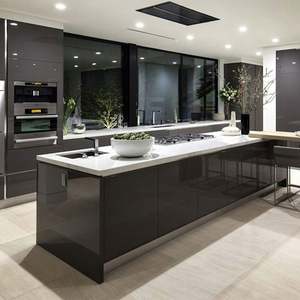 Shaker Edna Kitchen Cabinet Design for Sale Australia Standard with Melamine Modern Kitchen Cabinets <b>Black</b> - Product Image 1