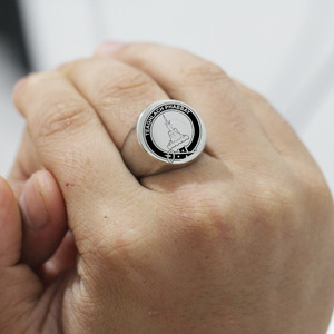 Bague épée ronde dorée 22MM en acier inoxydable 304, bijoux de mode pour femmes, cadeau - Product Image 3