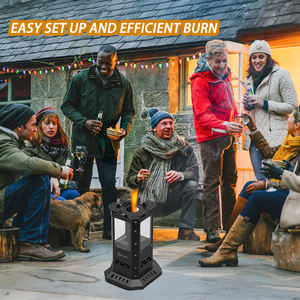 Estufa de acero inoxidable para acampar al aire libre, parrilla en forma de barril para interiores, partículas de madera sin humo con fogata, chimeneas ardientes - Product Image 5