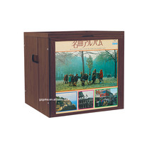 Stockage d'albums d'enregistrement Armoire à disques vinyles de grande capacité Boîte de rangement en bois Accessoires pour disques vinyles