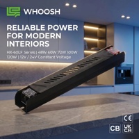 Fuente de Alimentación LED Ultra Delgada de Aluminio de 60W 12V 5A IP20 AC DC para Letreros, Cajas de Luz y Gabinetes