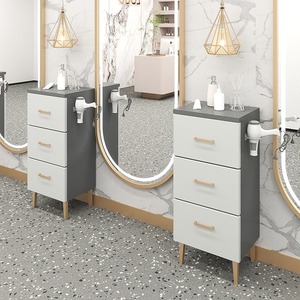 3-Drawer Rolling Hair Styling Station Mobile Beauty <strong>Trolley</strong> Salon <strong>Trolley</strong> Cart with Wheels and Hot Tools Holder - Product Image 3