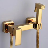 Robinet de douche mural monocommande contemporain en alliage de zinc, mitigeur de bidet carré avec jet pluie, finition chromée, pour hôtels et appartements