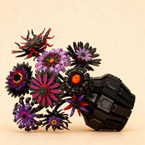 Free Tribe 11020 1183PCS Série Fleur Tournesol Démon de Minuit Modèle de Blocs de Construction Jouet Éducatif Technique Cadeau de Festival - Product Image 2