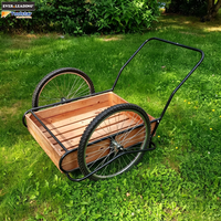Chariot agricole mobile à deux roues robuste avec plateforme en bois, pneus pneumatiques de 26 pouces et tube en acier, idéal pour le transport de produits laitiers et agricoles (OEM)
