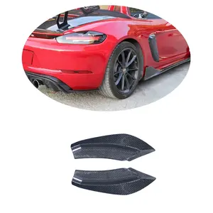 Parachoques lateral de fibra de carbono al por mayor de fábrica, difusor de parachoques trasero, ángulo envolvente para Porsche 718 Cayman Boxster 2016-2020