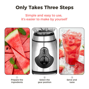 Máy xay sinh tố điện đa năng 2 trong 1, xay đá, làm thức ăn dặm cho bé, 5 tốc độ với chức năng xay nhuyễn, dùng trong gia đình, bình thủy tinh và máy xay - Product Image 3