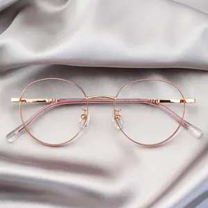 83419 Wholesale Vintage Classic Women Round Eye Glass Spectacle Frames Glasses Metal Optical Eyewear Eyeglasses Frames