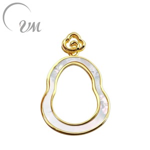 Joyería UM, Colgante de Plata 925 con Forma de Calabaza y Madreperla, para Bodas, Fiestas, Aniversarios, Venta al por Mayor, para Uso Diario Unisex/Hombres/Mujeres - Product Image 1