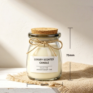 Portacandele Vuoto Trasparente Satinato Carino Piccolo Resistente al Calore con Tappo in Sughero per <span class=keywords><strong>Candele</strong></span> Natalizie Fai-da-te Ecologiche Riciclabili - Product Image 2
