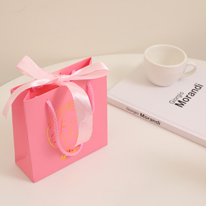 Custom Logo <b>Empty</b> Wedding Favors Small Party Candy Chocolate Package <b>Box</b> with Ribbon jewelry container - Product Image 1