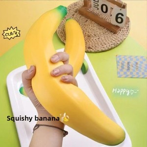 HARDWORK Jouet à presser géant en forme de grosse banane, jouet anti-stress en forme de fruit souple, soulagement du stress et augmentation progressive - Product Image 4