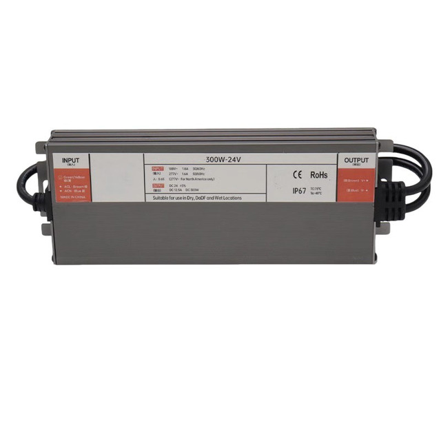 Custom Made Quiet Operation Waterproof LED Driver IP67 300W No Noise for Indoor/Outdoor Led Lighting Accessories