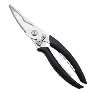 Stainless Steel <b>Kitchen</b> <b>Scissors</b> Straight Head Black Handle For Home Use Multi Purpose Food Cutting Tool - Product Image 2
