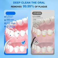 Hydropulseur buccal électrique portable sans fil étanche avec réservoir de 300 ml, 3 modes et lumière UVC