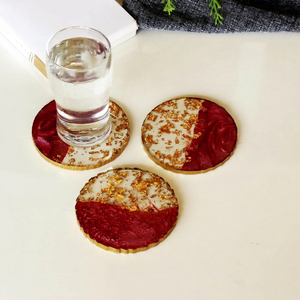 Resin Coaster Set Decorative <b>Table</b> <b>Protectors</b> Elegant Drink Mats Stylish Durable Premium Dining Surface Accessories - Product Image 1