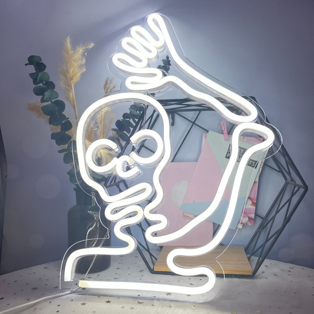 Customized Skeleton Skull Neon Sign for Halloween Decorative Night Light Ghost Electronic Lighted