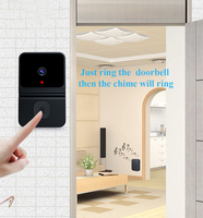 Sonnette vidéo intelligente avec récepteur USB, vision nocturne, interphone, moniteur, caméra sans fil Wi-Fi et fonction vocale pour hôtels, alimentation par prise secteur