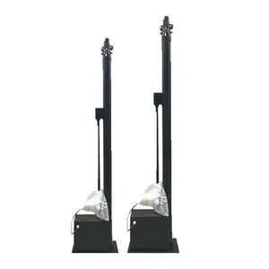 Telecommunication Tower Rs485 Wireless Remote Control Mobile Surveillance 10m Aluminum Pneumatic Telescopic Mast Pole