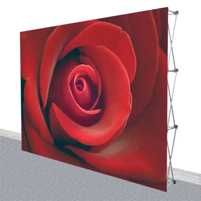 10 ft x 8 ft Portable Backdrop Custom Tension Fabric Back Wall Pop Up Stand Banner Trade Show Display Booth