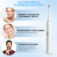 Empat Pengaturan Sonic Dental Floss Tongue Cleaner USB-C Isi Ulang Perangkat Kebersihan Mulut Nirkabel untuk Perjalanan Tahan Air IPX7 Berdenyut