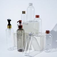 Bouteilles de shampooing en plastique PET vides uniques de 100 ml, 200 ml, 300 ml, 500 ml, avec pompe pour lotion, pour masque facial cosmétique, logo personnalisé