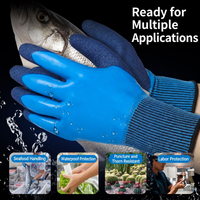 Gants en latex double couche avec paume en mousse gaufrée, résistants aux déchirures, résistants à l'usure, imperméables, pour usage intensif