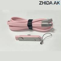 Nouveau design 2026, câble plat en silicone tendance, câble de données Type-C 240W, kit support 2-en-1, logo personnalisé, ligne de charge durable anti-casse