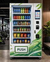 Máquina Expendedora Refrigerada con Pantalla Táctil, Máquina Expendedora de Bebidas, Aperitivos y Alimentos, Sistema de Pago en Efectivo y con Tarjeta