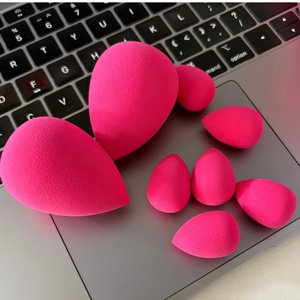 Mini Rose Red Waterdrop Full Face flaw. Less Kem che khuyết điểm mềm vẻ đẹp trang điểm Sponge Blender Egg Latex miễn phí cho cả hai ướt và khô sử dụng - Product Image 1