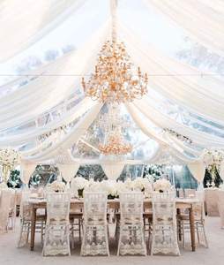 Оптовая продажа, белый шифоновый праздничный драпированный тканевый фон, потолочные драпировки для свадьбы - Product Image 5